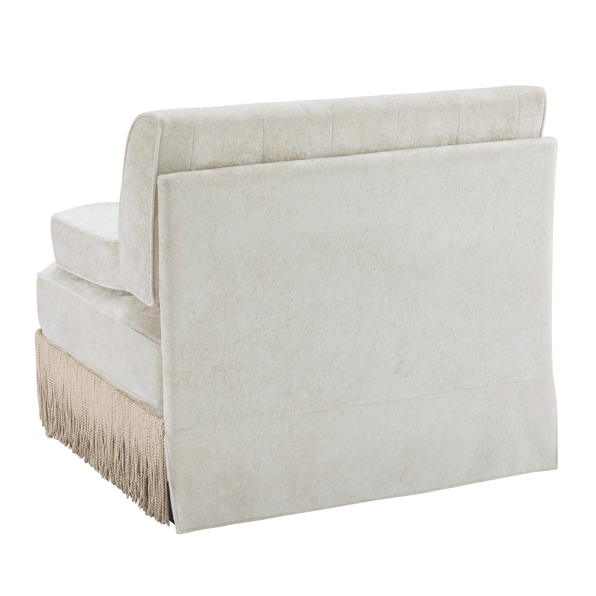 Beige Velvet Modular Sofa - 1 Seat for Living Room Apartments