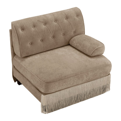 Camel Velvet Modular Sofa - 1 Seat Comfort