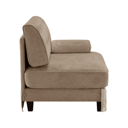 Camel Velvet Modular Sofa - 1 Seat Comfort