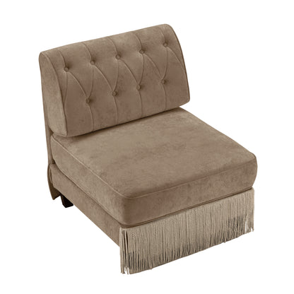 Camel Velvet Modular Sofa - 1 Seat for Living Room Apartments