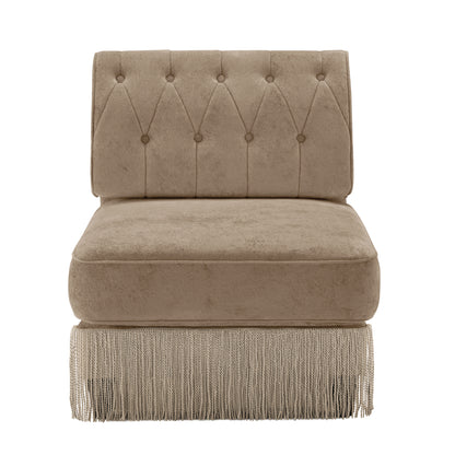 Armless Sofa Velvet-Camel