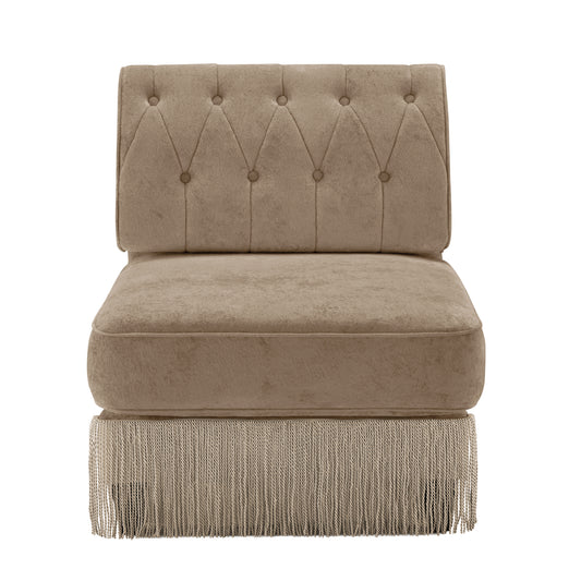 Armless Sofa Velvet-Camel