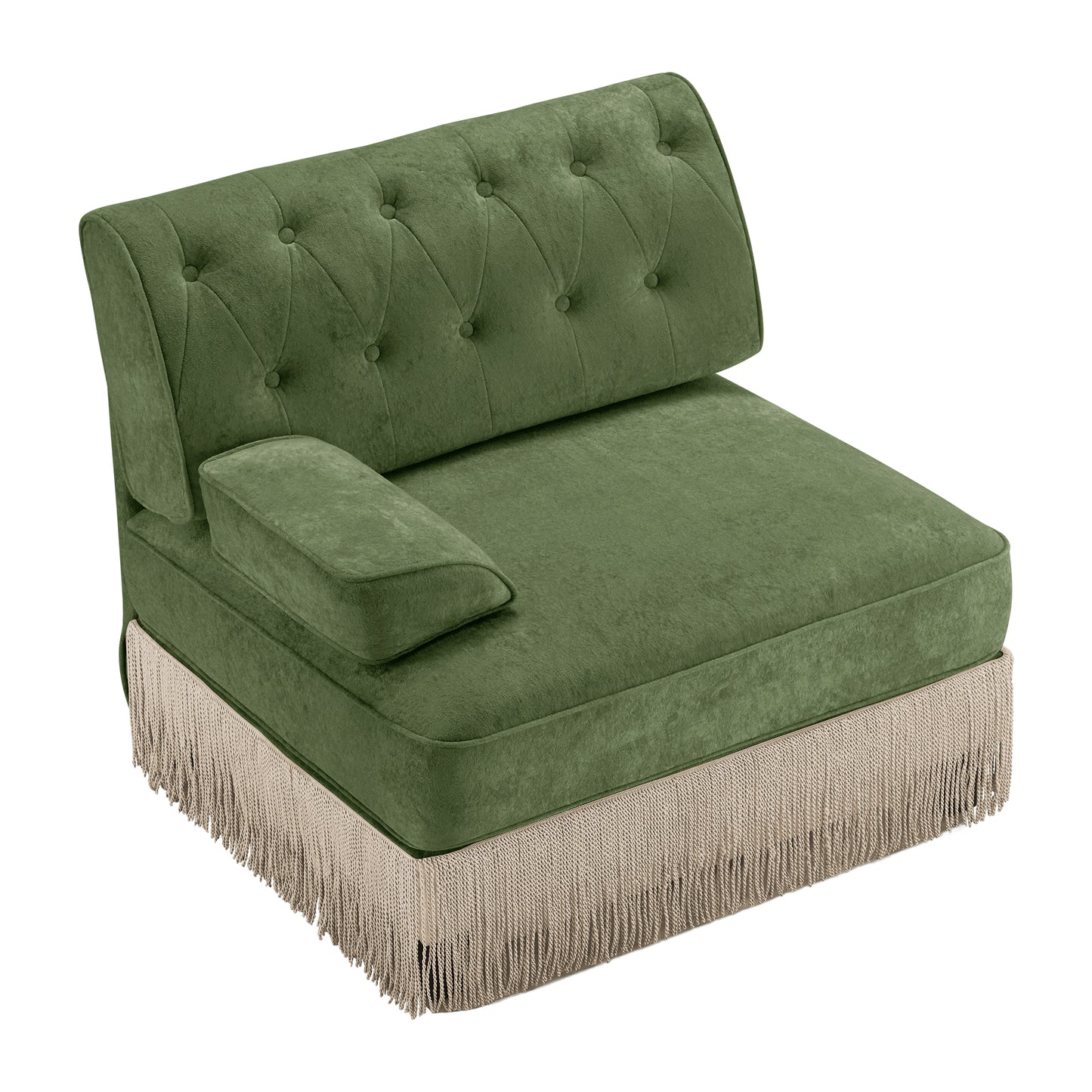 Green Velvet Modular Sofa - 1 Seat for Living Room Apartments