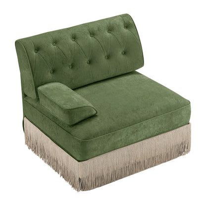 Green Velvet Modular Sofa - 1 Seat for Living Room Apartments