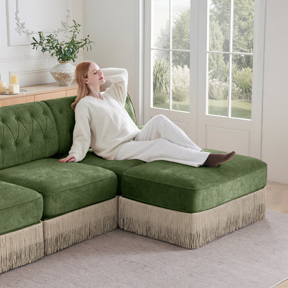 Modular Velvet Sofa - Green, 1 Seat