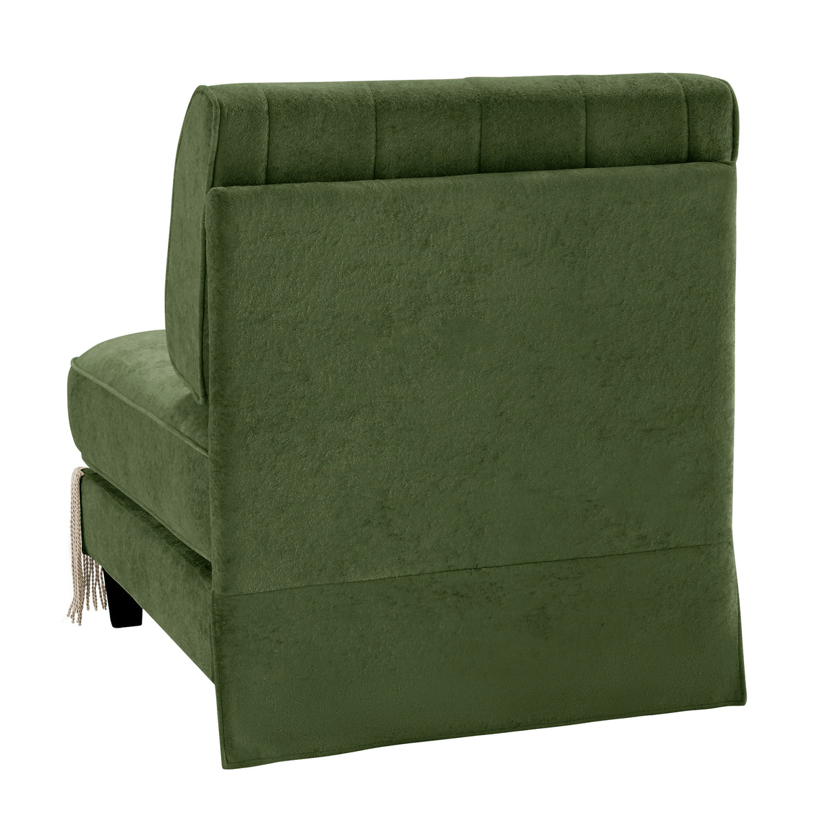 Green Velvet Modular Sofa - 1 Seat Armless Design for Living Room
