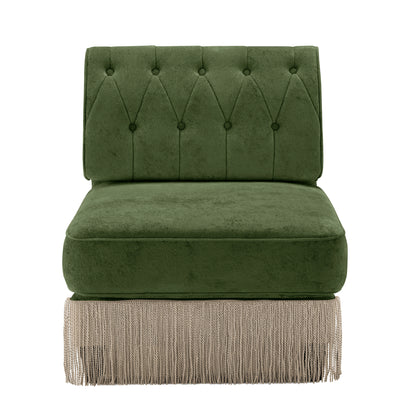 Armless Sofa Velvet-Green