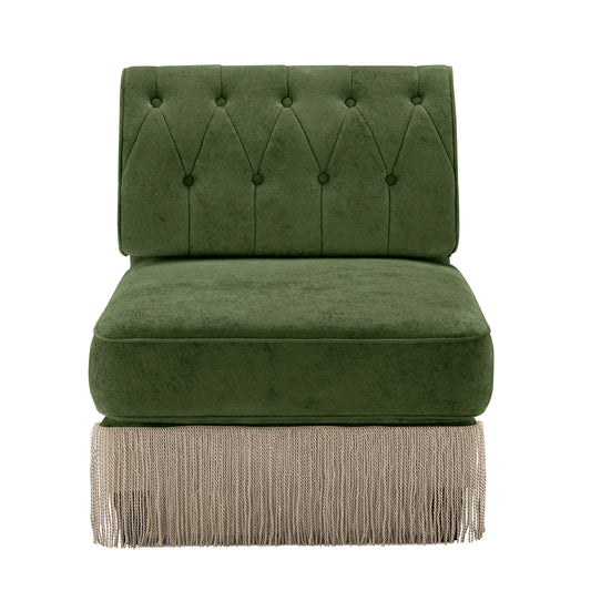 Armless Sofa Velvet-Green