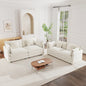 2 - Piece Living Room Set , 2 Pieces Upholstered Loveseat and Couch for Home Office Lounge,  Sofa Set of 2, 2-Piece (2+2 Seat) Couch Set For Living Room ,White Chenille