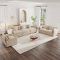 Modern Sofa Couch, 3 Piece Set Extra Deep Seat Sectional Sofa for Living Room, Oversized Sofa, 3 Seat Sofa, Loveseat and Single Sofa, Light Coffee Chenille