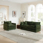2 Seater Loveseat and Chair Set, 2 Piece Sofa & Chair Set, Loveseat and Accent Chair , 2-Piece Upholstered Chenille Sofa Living Room Couch Furniture(1+2 Seat ) ,Green Chenille