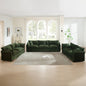 3 Piece Sofa Set Oversized Sofa Comfy Sofa Couch, 2 Pieces of 2 Seater and 1 Piece of 3 Seater Sofa  for Living Room, Deep Seat Sofa Green Chenille