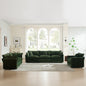 Modern Sofa Couch, 3 Piece Set Extra Deep Seat Sectional Sofa for Living Room, Oversized Sofa, 3 Seat Sofa, Loveseat and Single Sofa, Green Chenille