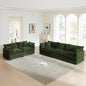 Sofa Set of 2 Chenille Couch, 2+3 Seater Sofa Set Deep Seat Sofa, Modern Sofa Set for Living Room, Green Chenille
