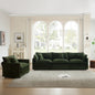 2-Piece Upholstered Sofa, Living Room Sectional Sofa Set Modern Sofa Couches Set , Deep Seat Sofa for Living Room Apartment, 1+3 Seat Green Chenille