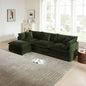 Free Combination Comfy Upholstery Modular Oversized L Shaped Sectional Sofa With Reversible Ottoman, Green Chenille