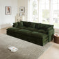 Comfortable Deep Seat Reversible Modular 3 Seater Sectional Super Soft Sofa U Shaped Sectional Couch with 3 Ottomans, 3 Toss Pillows and 2 Arm Pillows