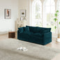 Modern Fabric Loveseat Sofa Couch for Living Room, Upholstered Large Size Deep Seat 2-Seat Sofa with 4 Pillows ,Blue Chenille