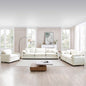3 Piece  Comfortable Oversized Sectional Sofa, One Single Sofa and One 2-Seater Sofa and One 3-Seater Sofa , Beige Corduroy Deep Seat Sofa