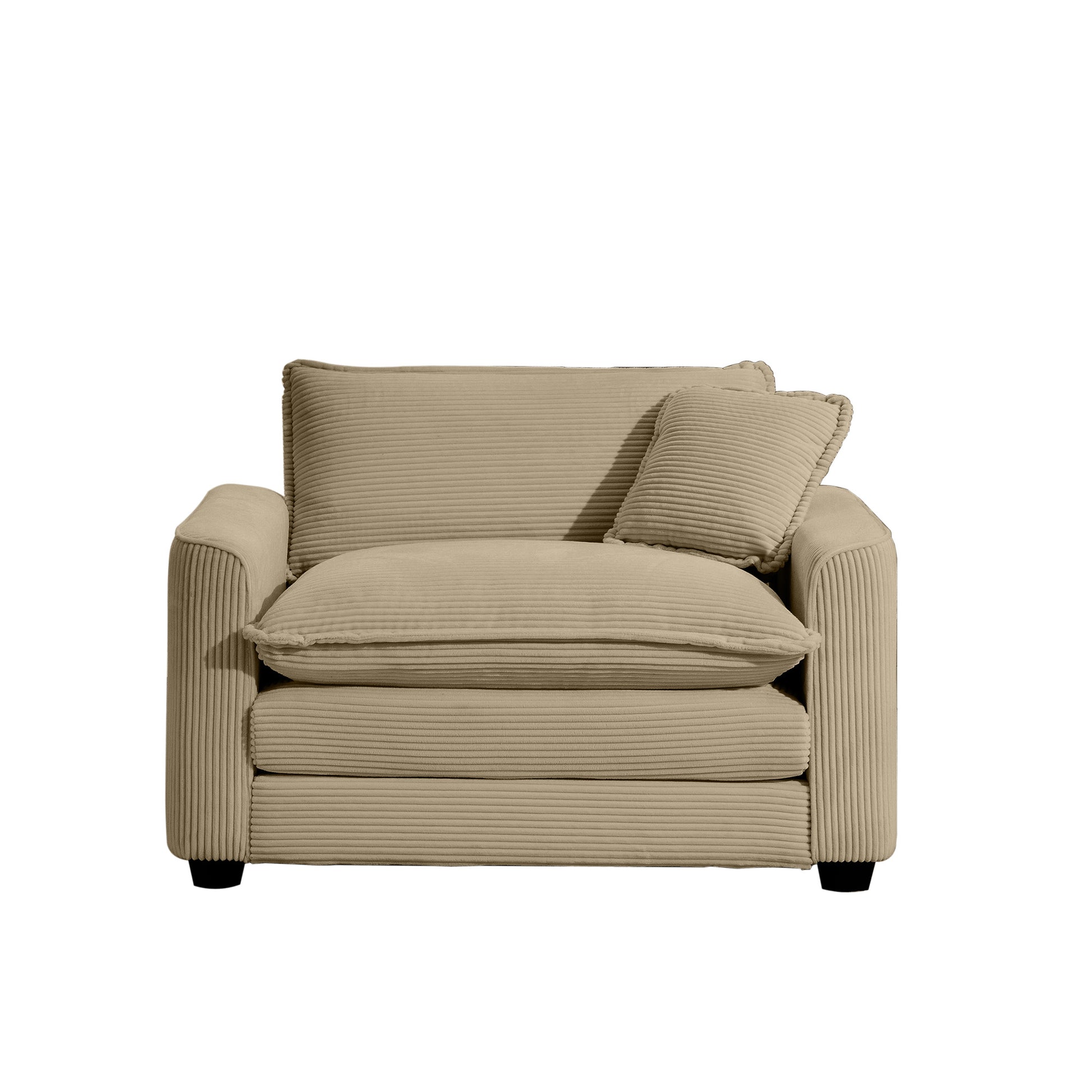 Tan Corduroy Sofa - Single Seat Comfort for Living Room or Bedroom