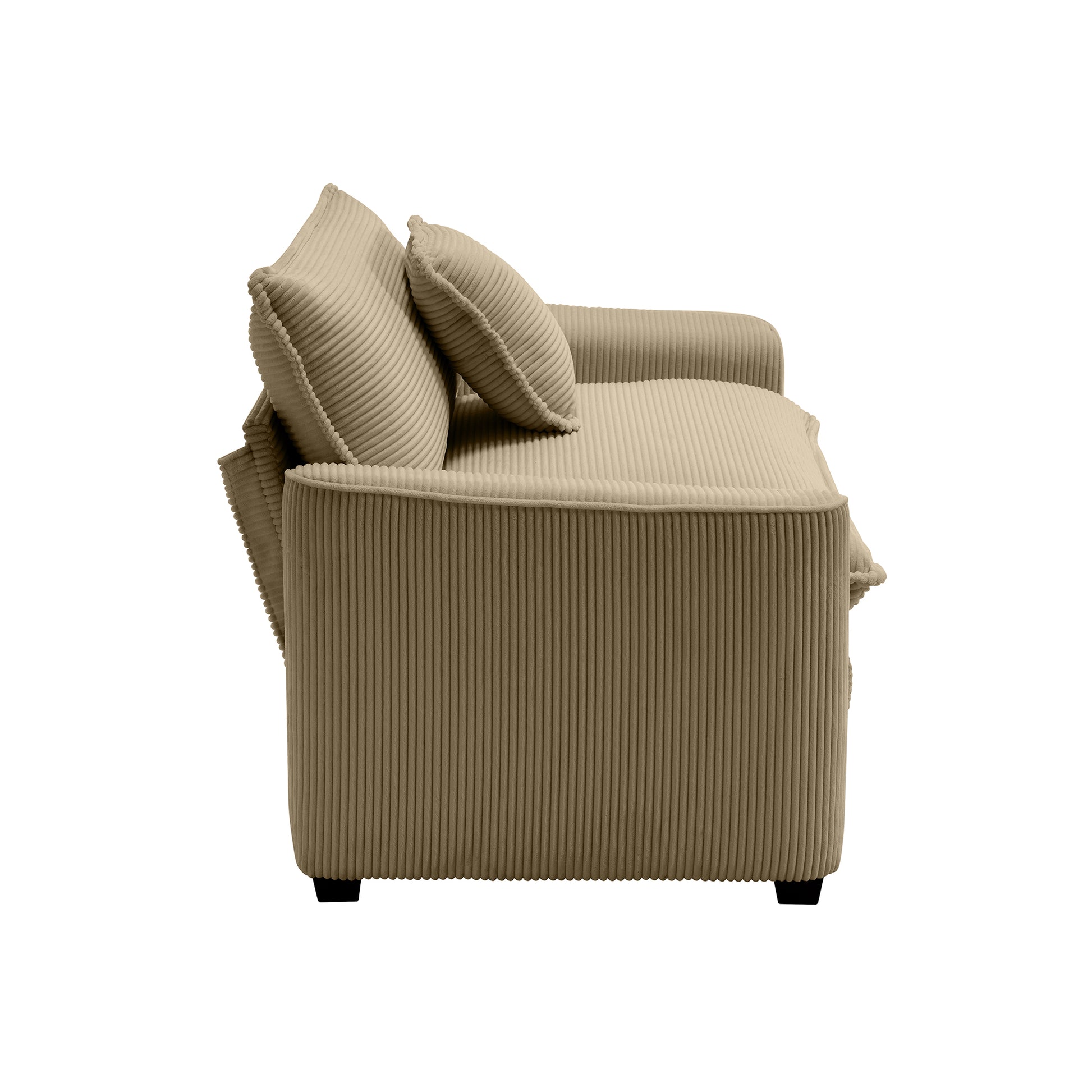 Tan Corduroy Sofa - Single Seat Comfort for Living Room or Bedroom