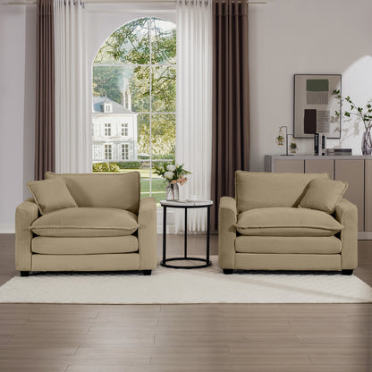 Tan Corduroy Sofa Set - Luxurious Comfort & Style