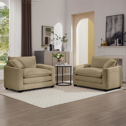 Tan Corduroy Sofa Set - Luxurious Comfort & Style