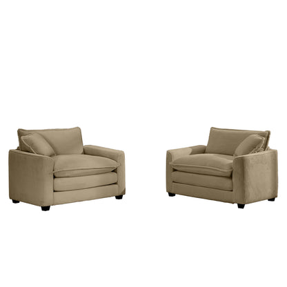 Tan Corduroy Sofa Set - Luxurious Comfort & Style
