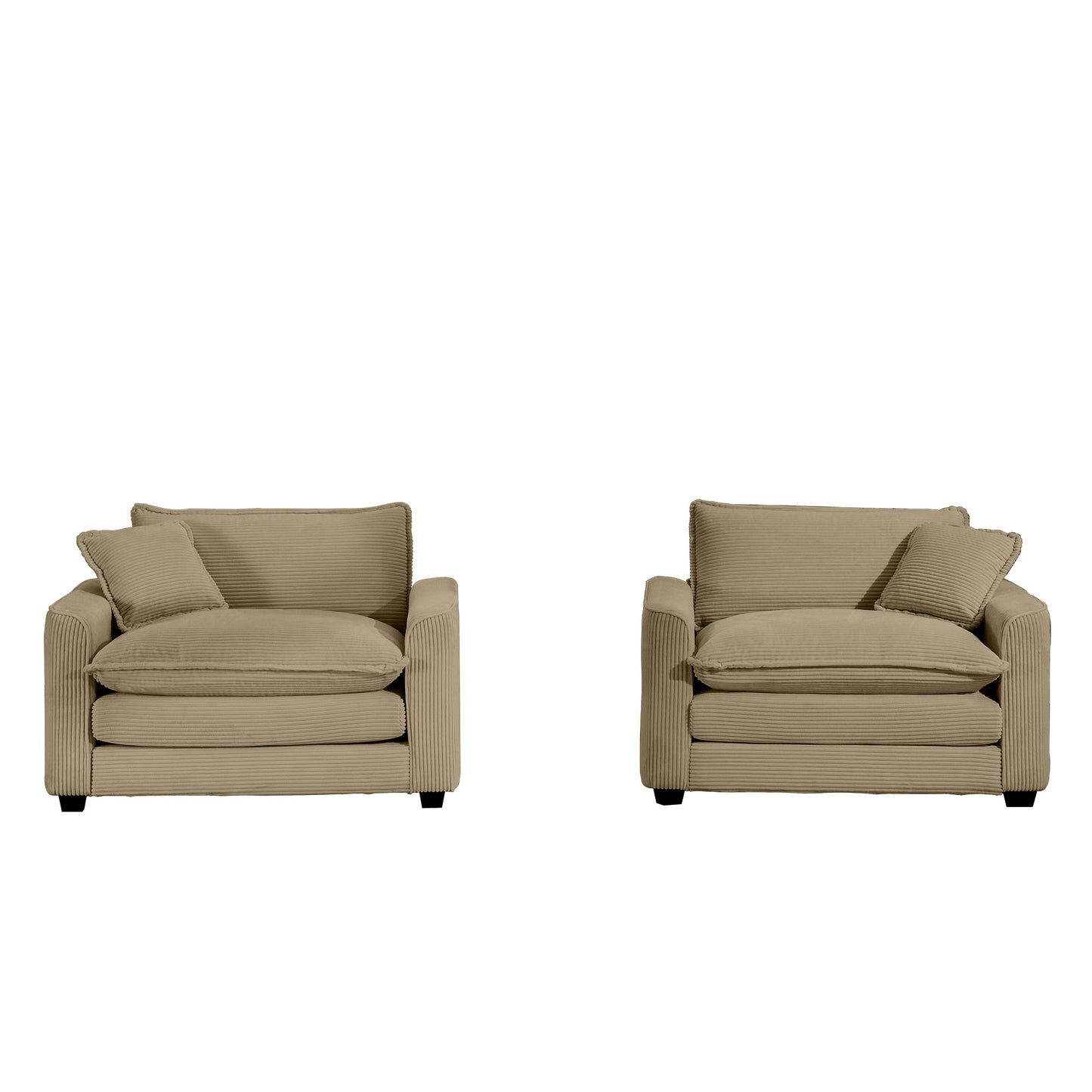Tan Corduroy Sofa Set - Luxurious Comfort & Style