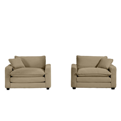 Tan Corduroy Sofa Set - Luxurious Comfort & Style