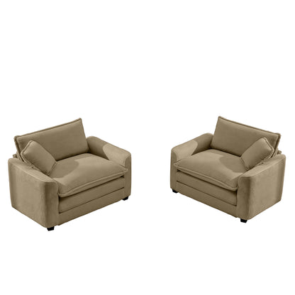 Tan Corduroy Sofa Set - Luxurious Comfort & Style