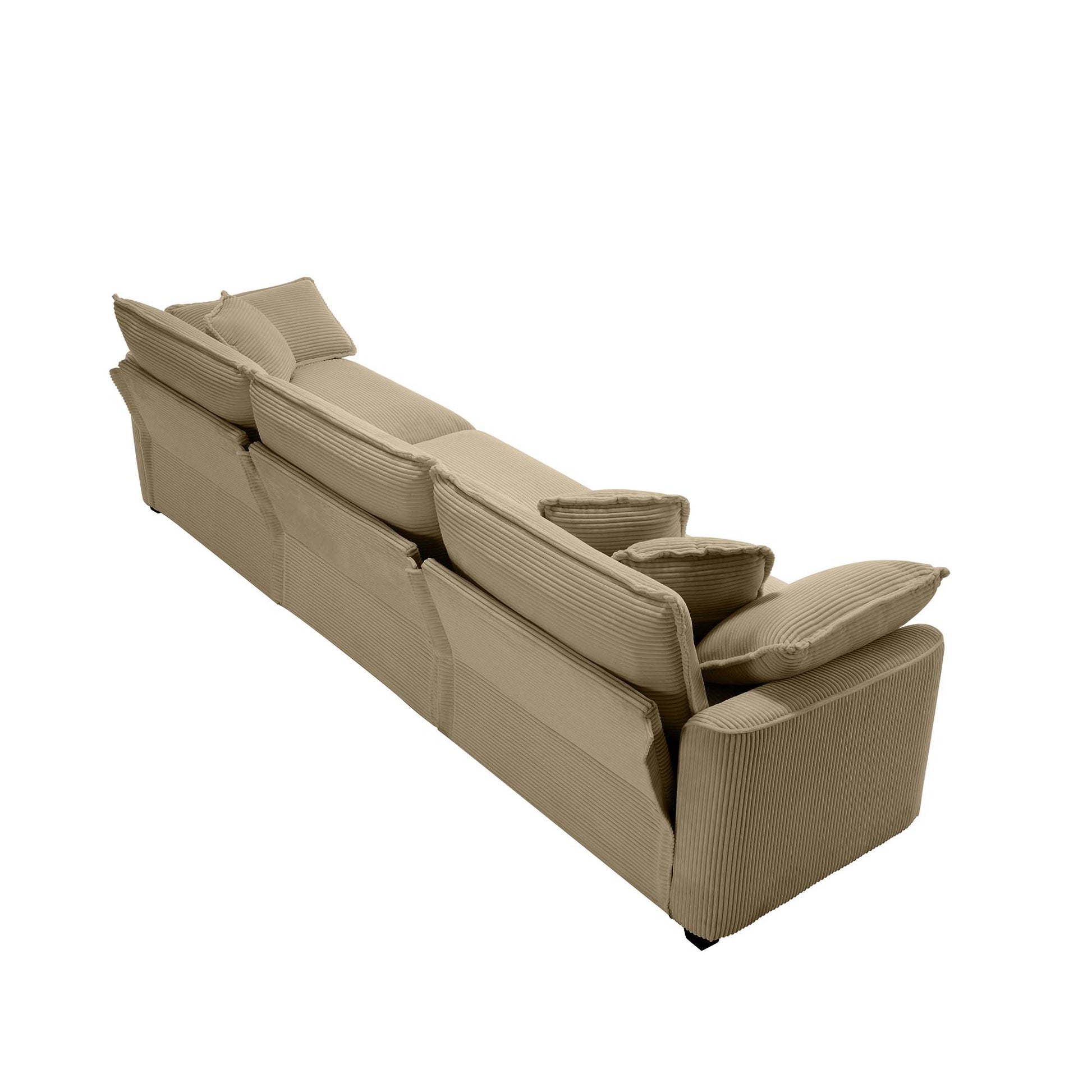 7 Seat Tan Corduroy Sofa Set - Classic Modern Sofa for Living Room