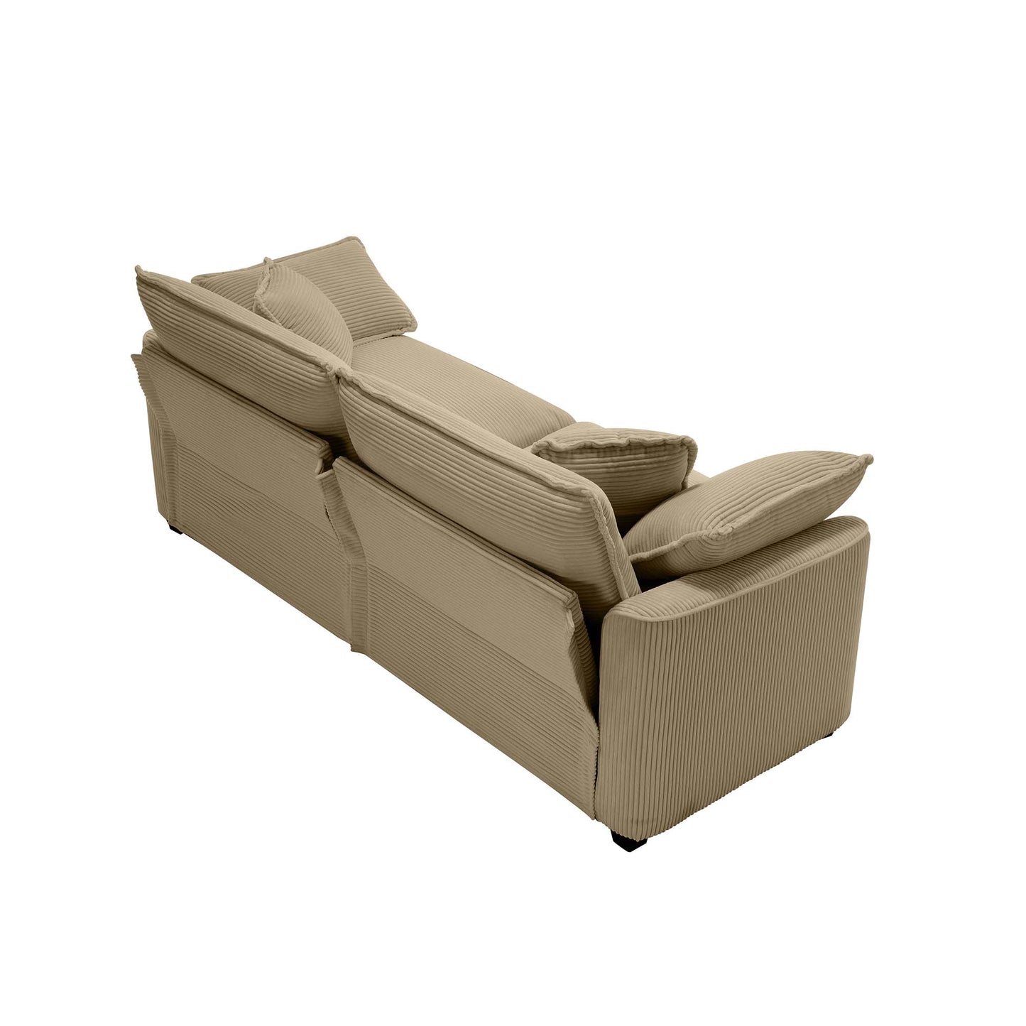 7 Seat Tan Corduroy Sofa Set - Classic Modern Sofa for Living Room