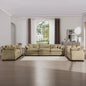 Modern Fabric Living Room Sofa 2-Piece Set, One 2-Seater Sofas, One 3-Seater Sofas Sofa with 8 Cushion Upholstery Large Deep Seat Recliner, Tan Corduroy Fabric