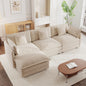 Free Combination Comfy Upholstery Modular Oversized L Shaped Sectional Sofa With Reversible Ottoman, Light Coffee Chenille