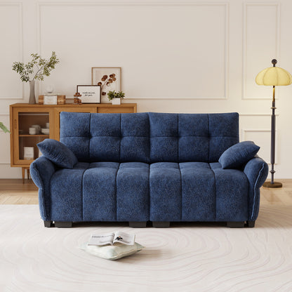 Premium Blue Chenille Sofa - Two-Seater Comfort & Style