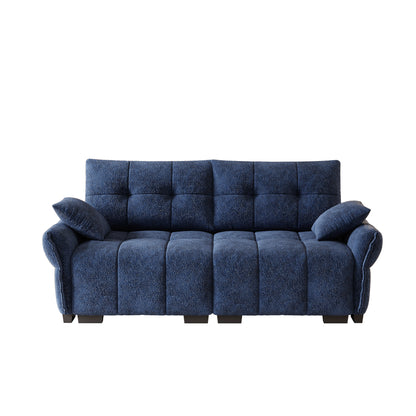 Premium Blue Chenille Sofa - Two-Seater Comfort & Style