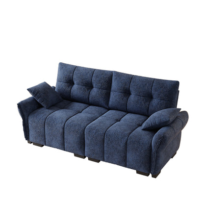 Premium Blue Chenille Sofa - Two-Seater Comfort & Style