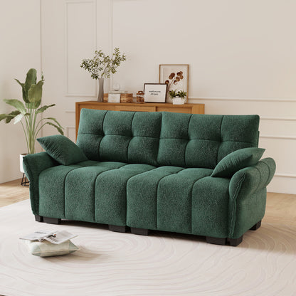 Premium Two-Seater Sofa - Green Chenille Comfort