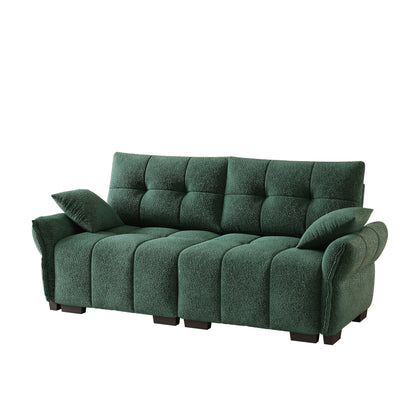 Premium Two-Seater Sofa - Green Chenille Comfort