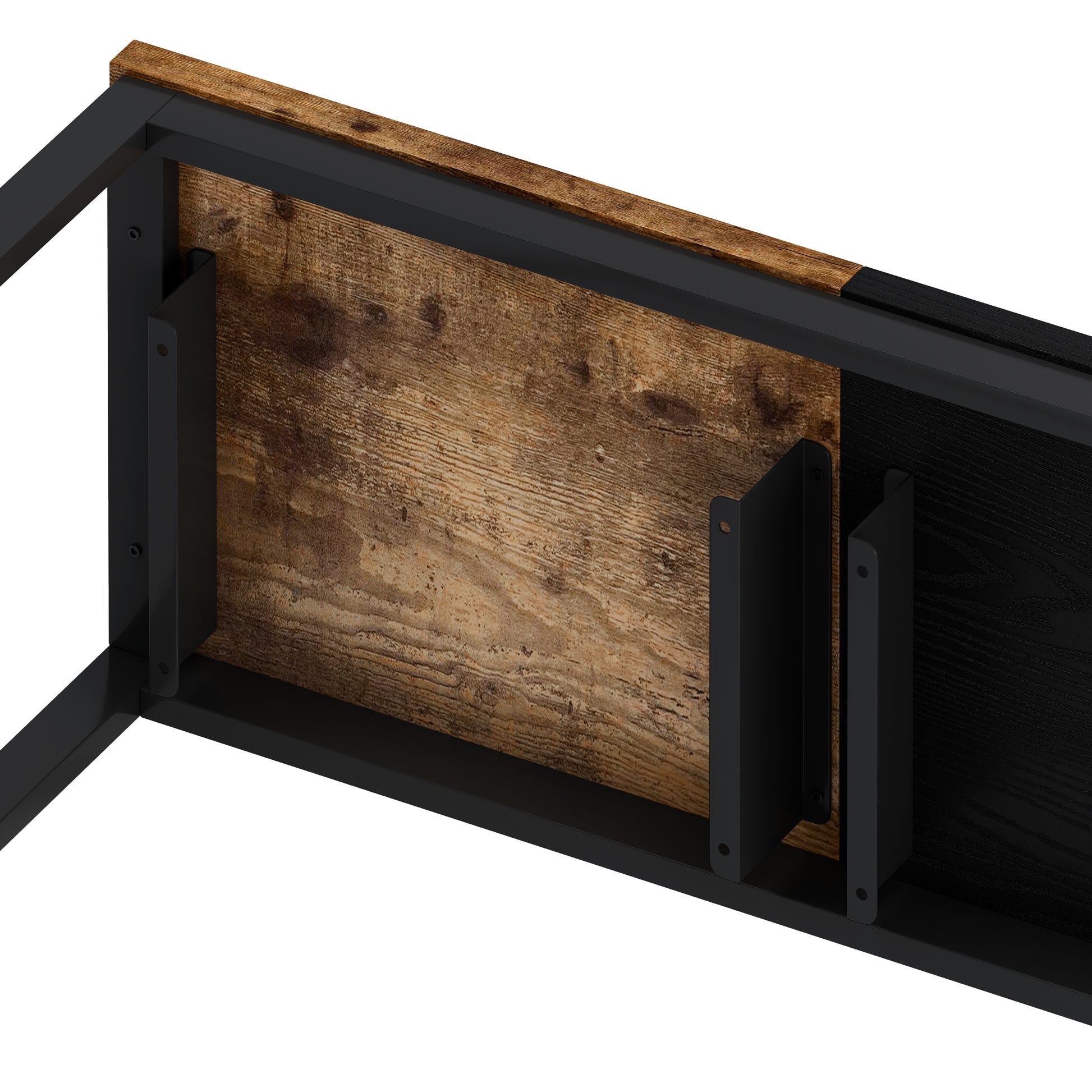 Natural Black Dining Table Set - 60" Table with 3 Stools