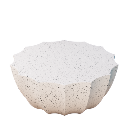 White Cement Outdoor Coffee Table for Garden and Patio Use