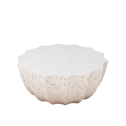 White Cement Outdoor Coffee Table for Garden and Patio Use