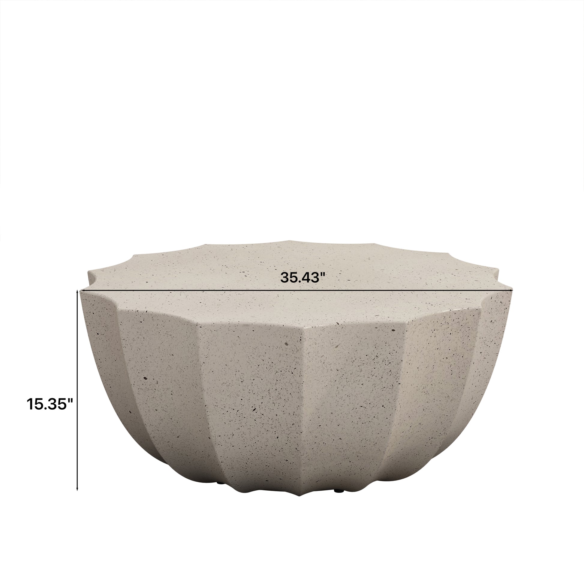 White Cement Outdoor Coffee Table for Garden and Patio Use
