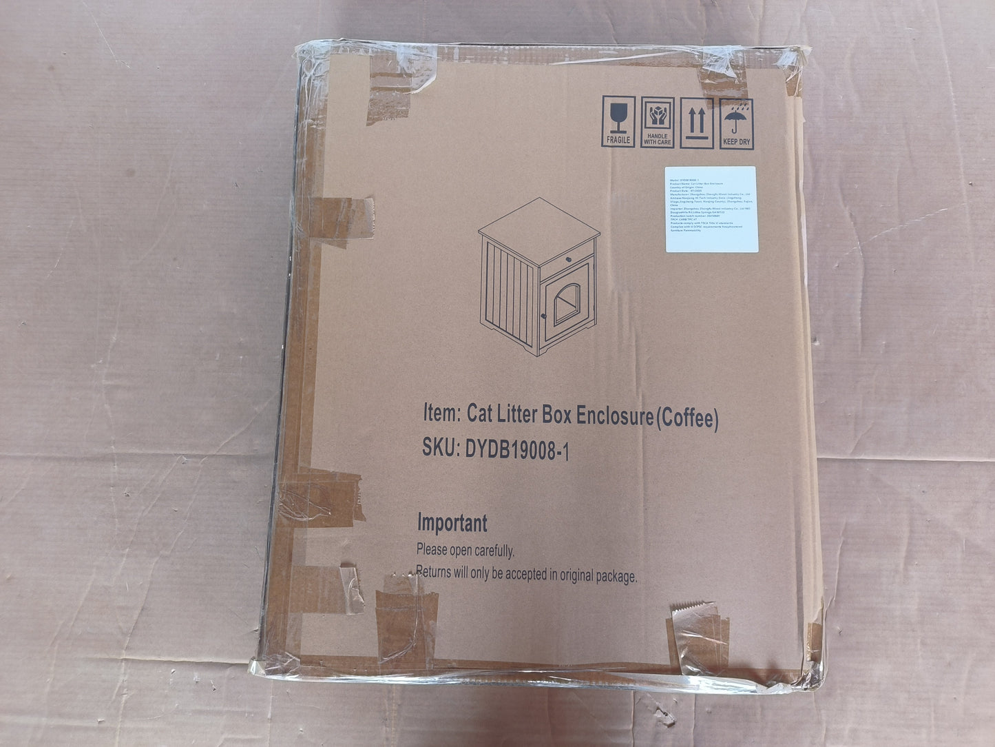 Wooden Pet House - Cat Litter Box Enclosure Storage