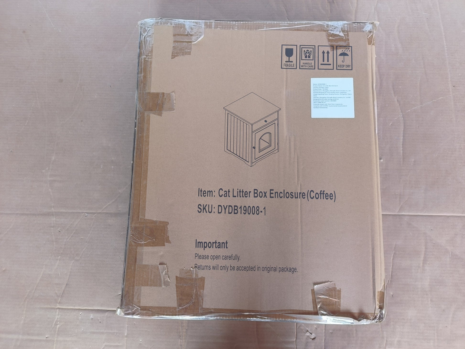 Wooden Pet House - Cat Litter Box Enclosure Storage