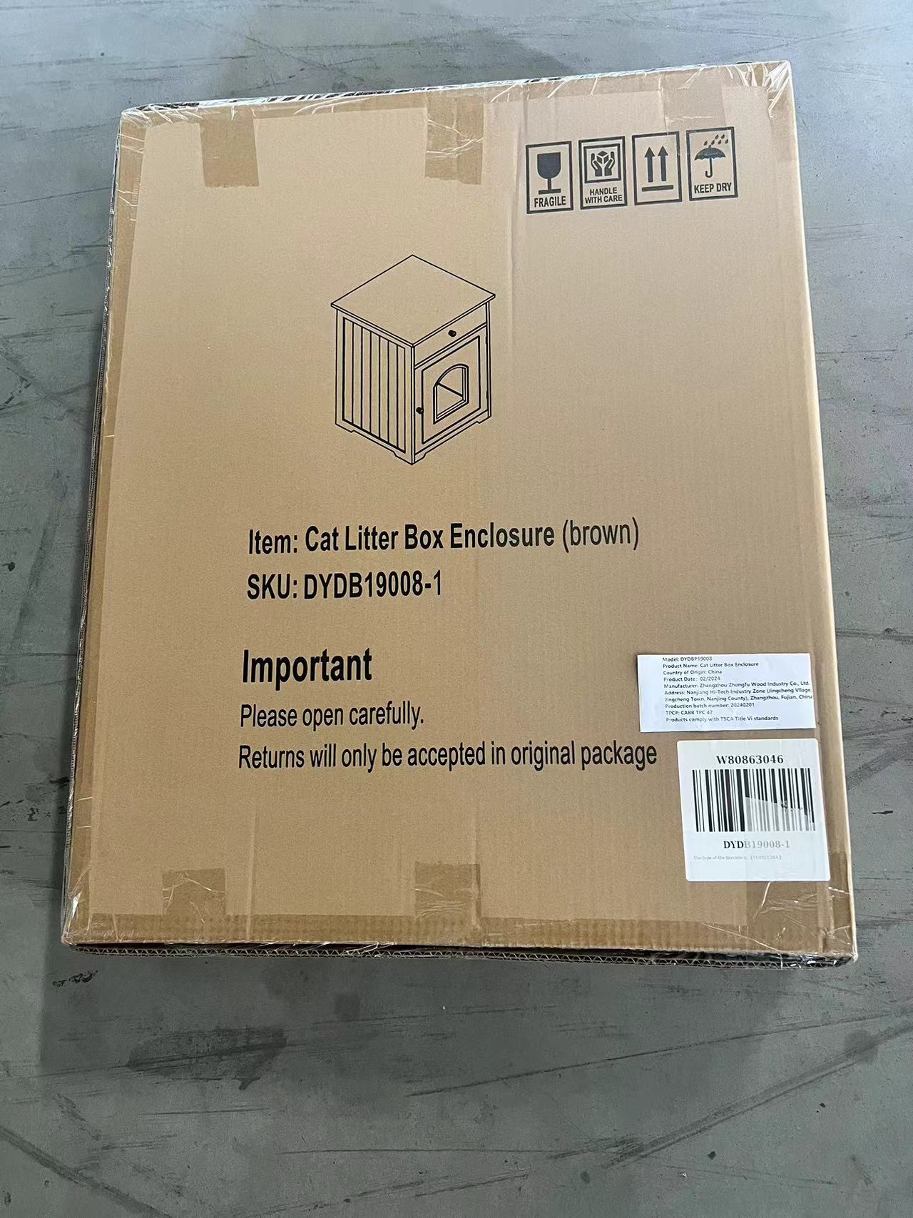 Wooden Pet House - Cat Litter Box Enclosure Storage