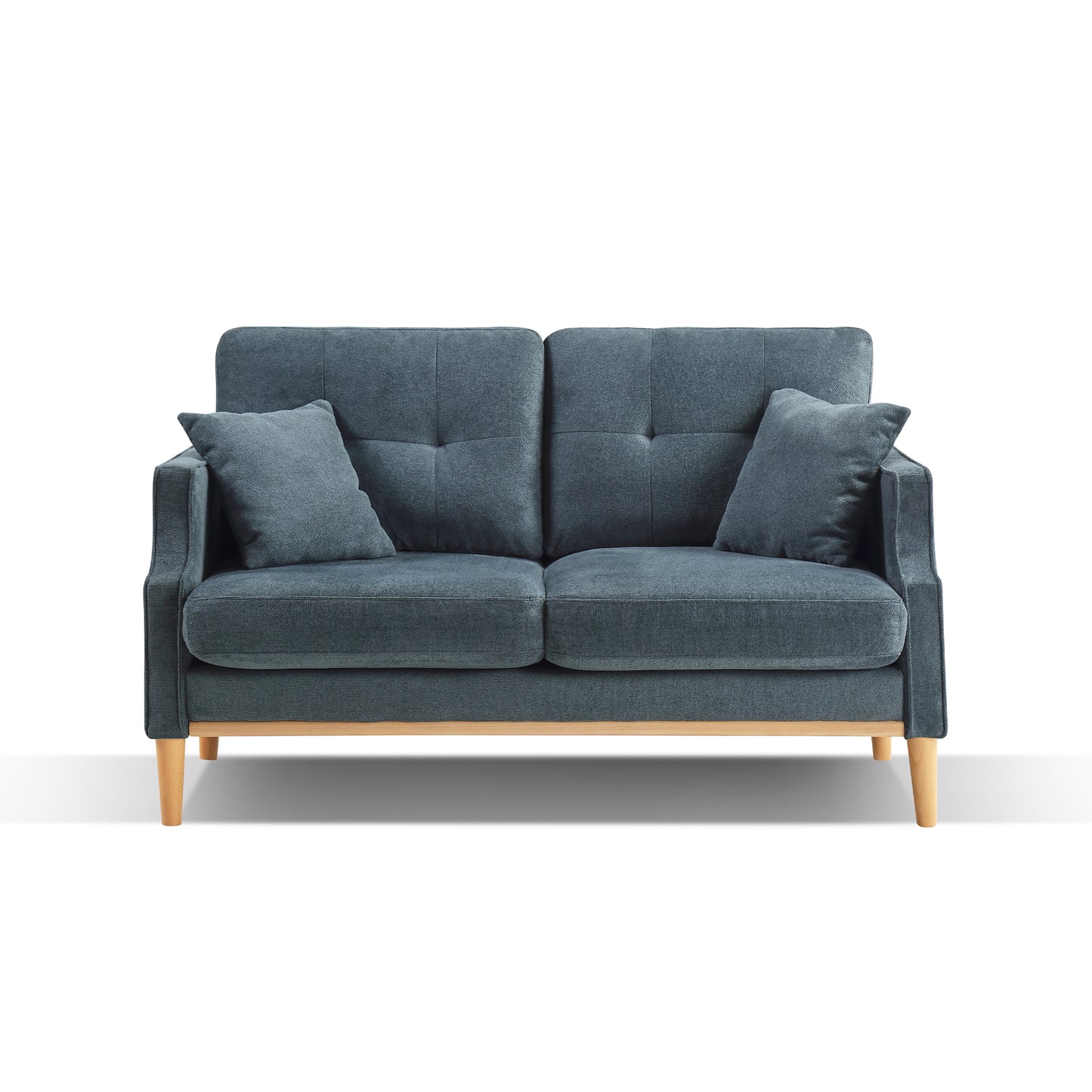 Dark Blue Fabric 2 Seat Loveseat Sofa for Living Room