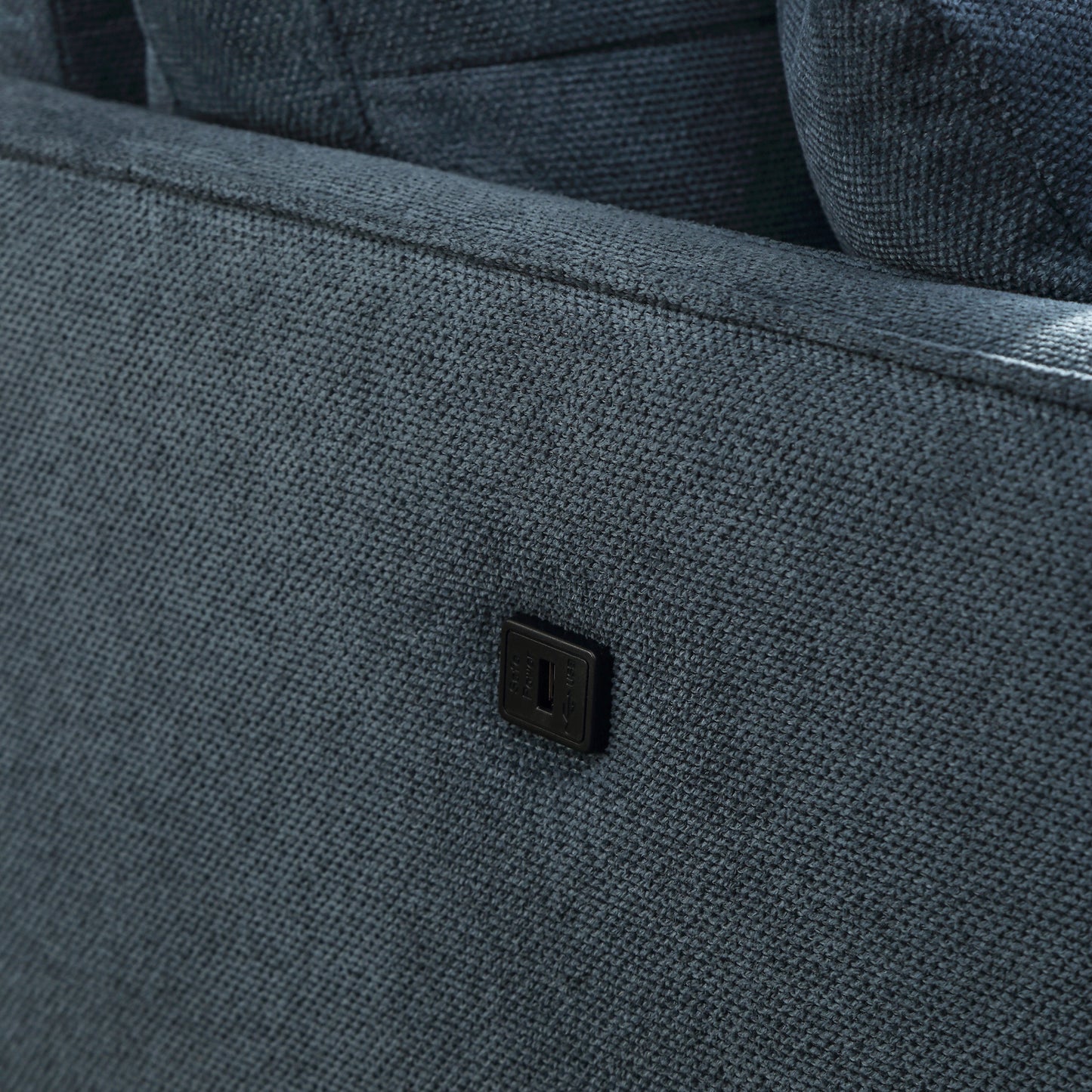 Dark Blue Fabric 2 Seat Loveseat Sofa for Living Room