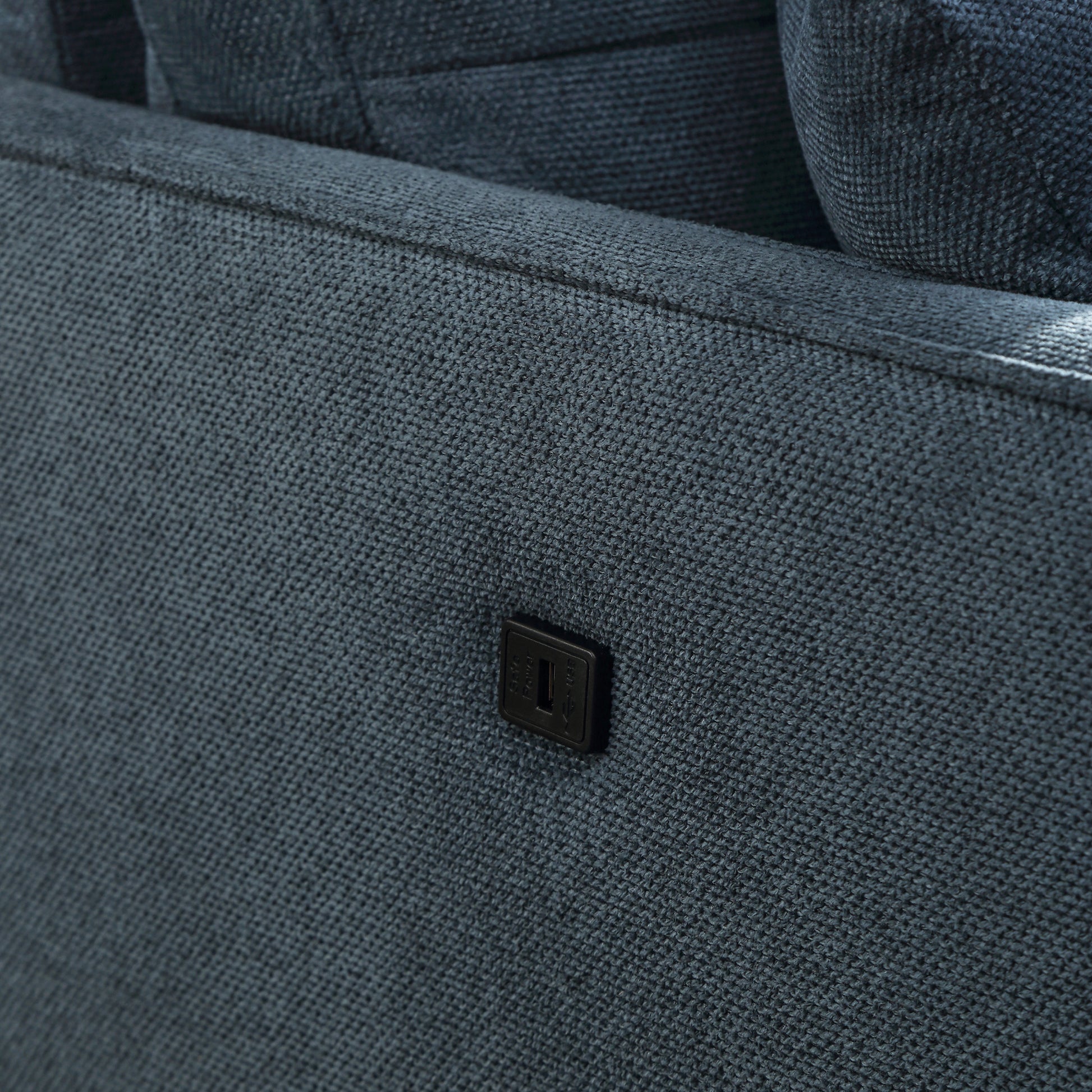 Dark Blue Fabric 2 Seat Loveseat Sofa for Living Room